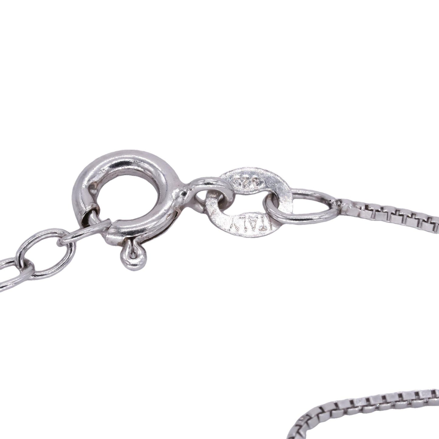 Sterling Silver White Cubic Zirconia Dangle Elephant Pendant Necklace