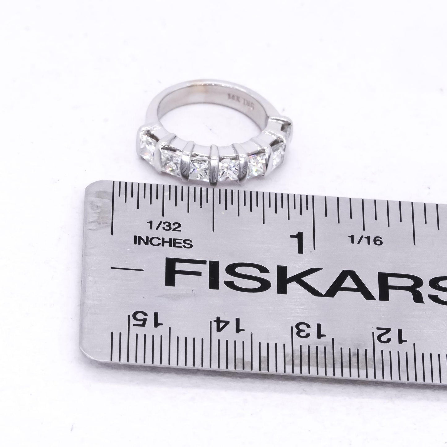 14k White Gold 1.40CT VS Diamond Wedding Anniversary Band Ring size 3