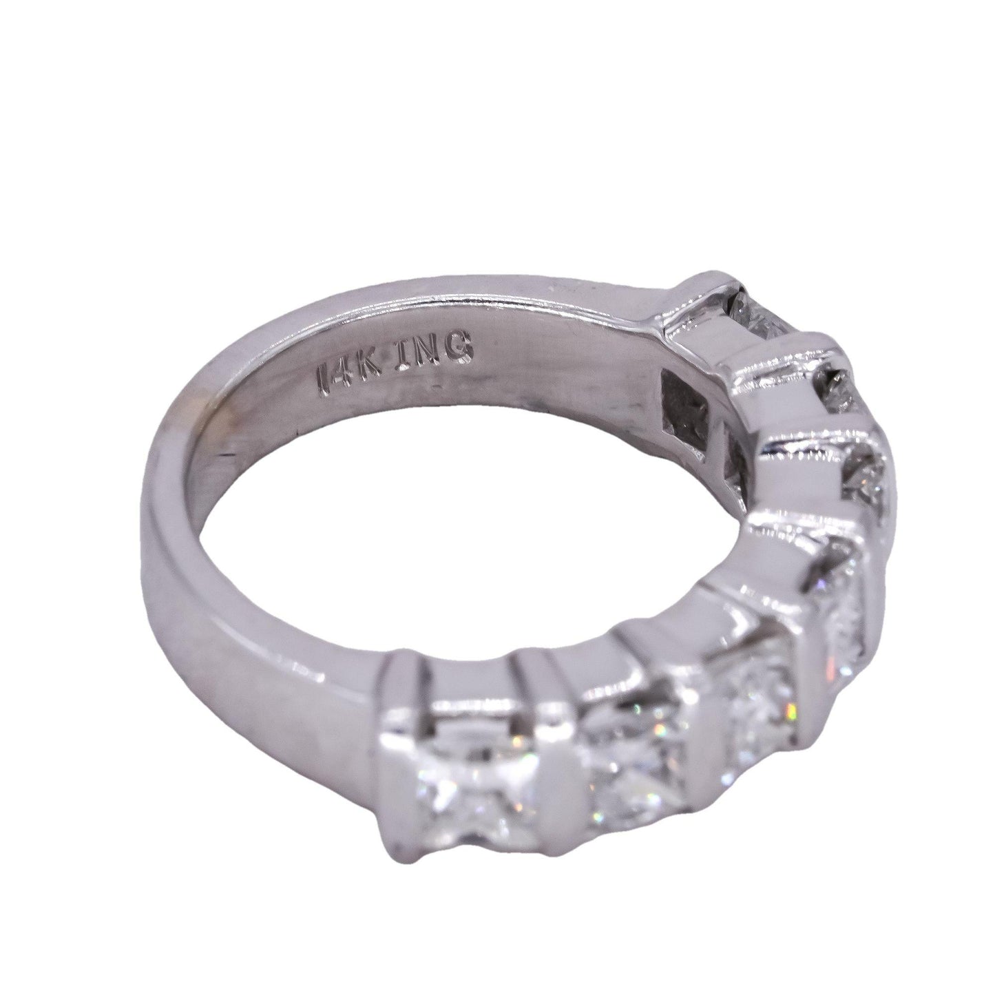 14k White Gold 1.40CT VS Diamond Wedding Anniversary Band Ring size 3