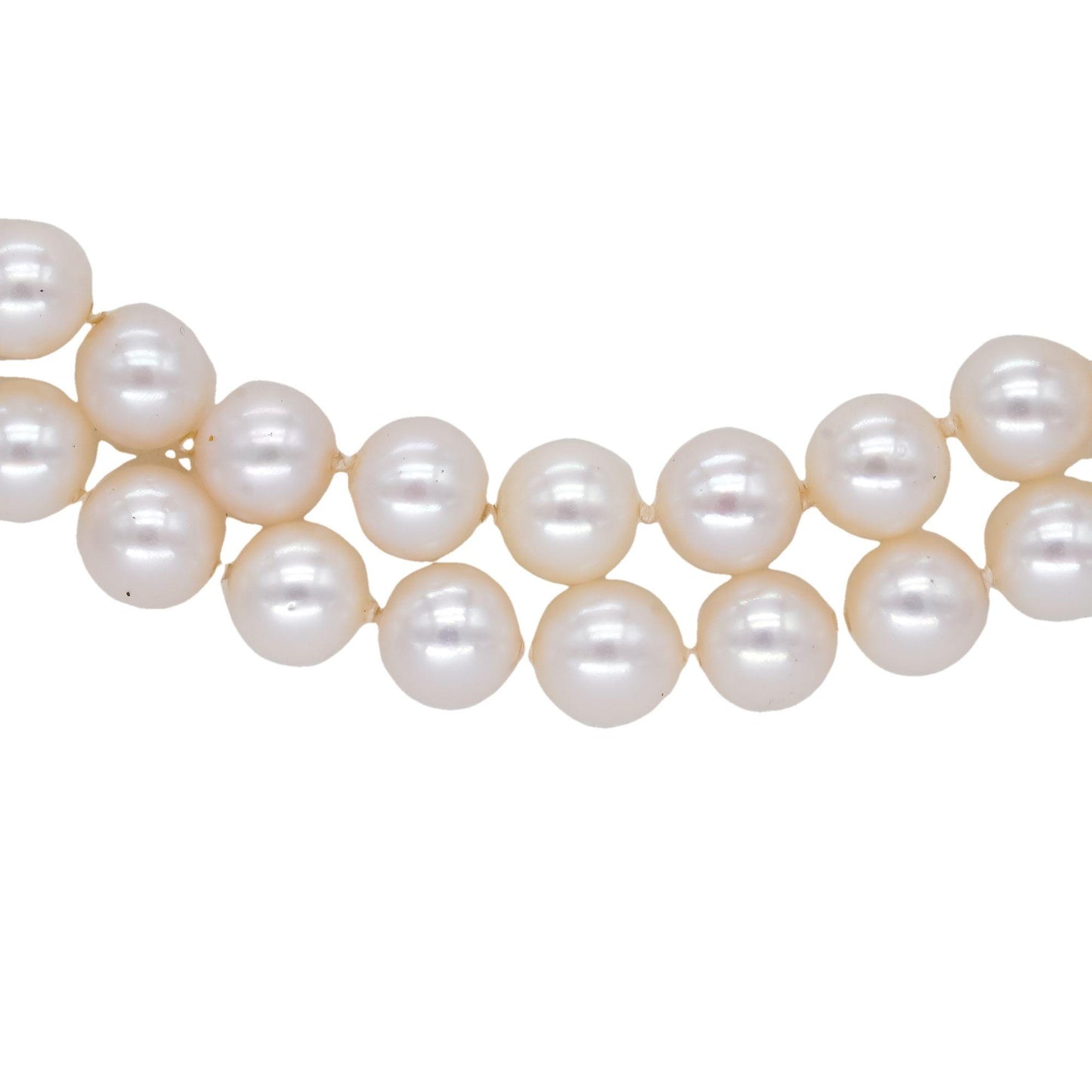 Vintage 14k White Gold 0.20CT VS Diamond & Pearl Double Strand Necklace