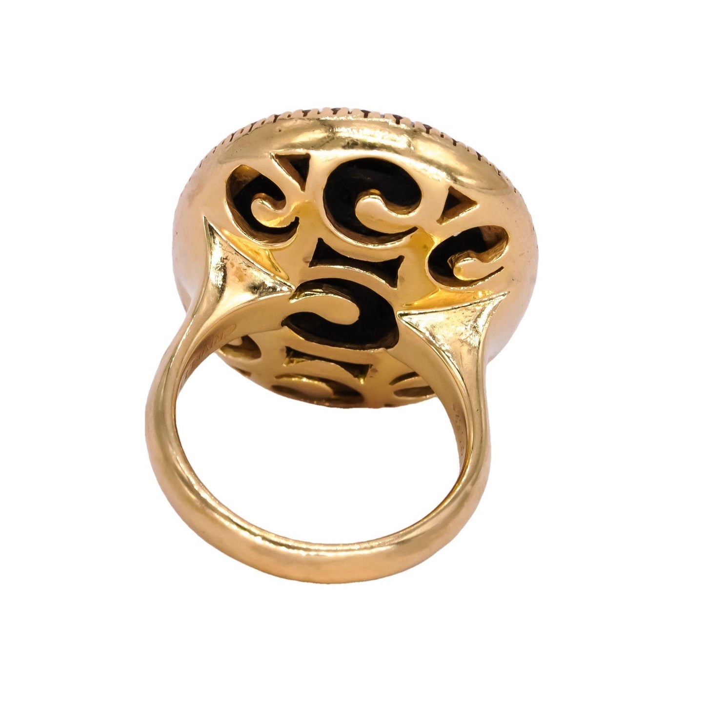 Crivelli Designer 14k Yellow Gold 0.75CT VS Diamond & Onyx Halo Ring size 6.75