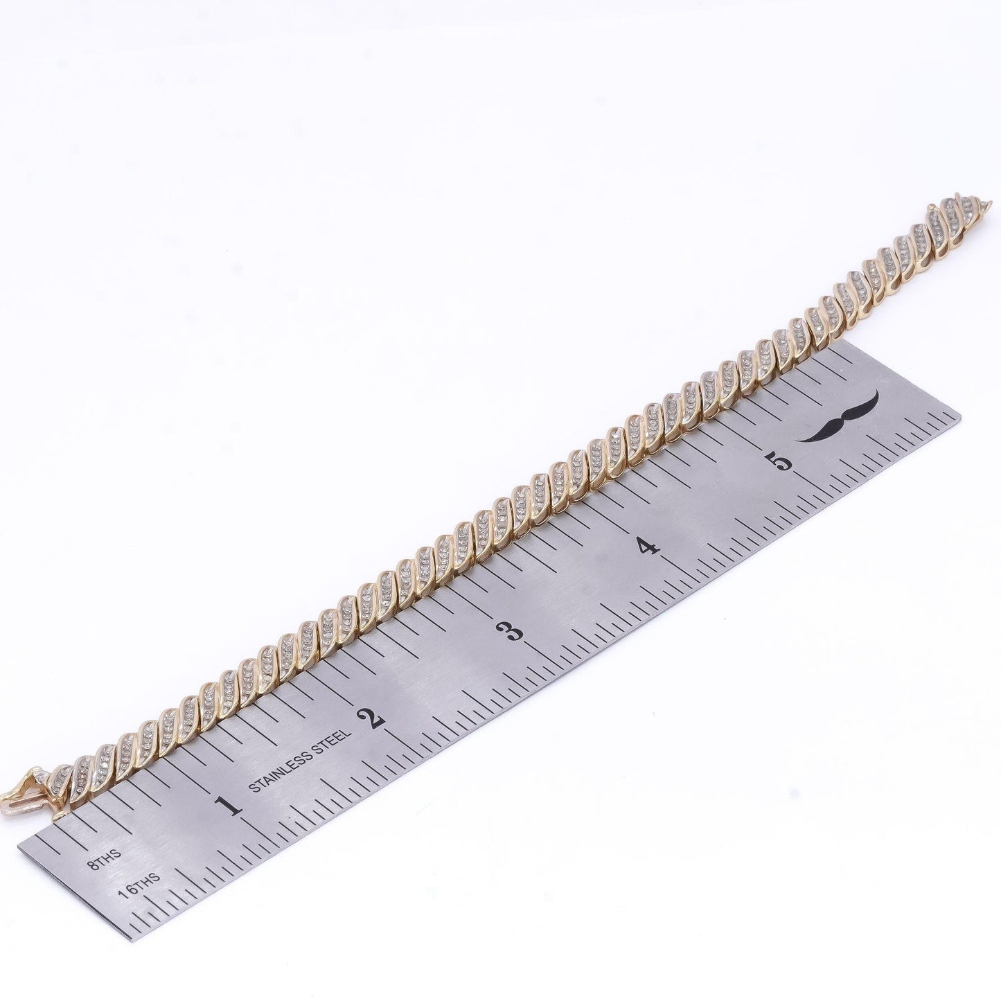 10k Yellow Gold 1.0ct Diamond Fancy Formal Tennis Bracelet