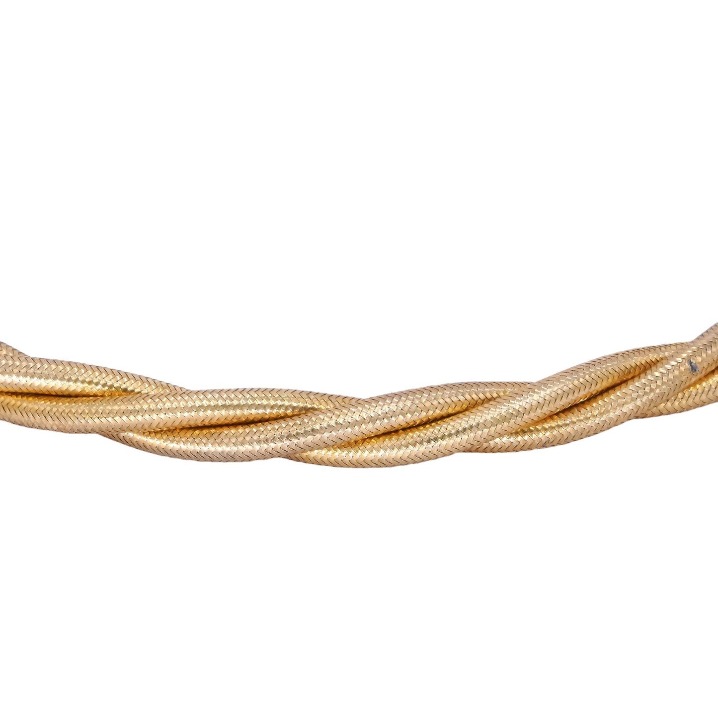 Sterling Silver Gold Plated Jewelry Intertwined Braided Magnet Bangle Bracelet