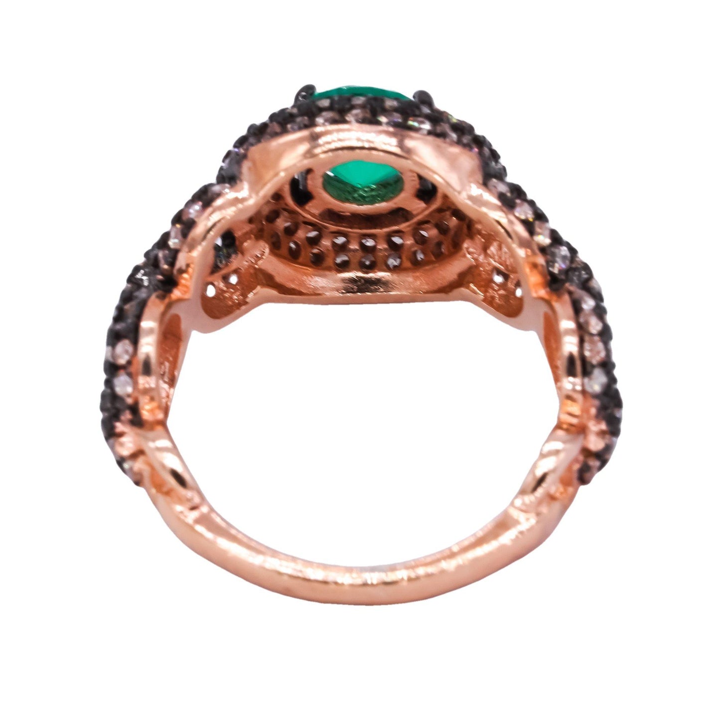 Sterling Silver 1.50CT Diamond Green Diopside Halo Ring size 5.25