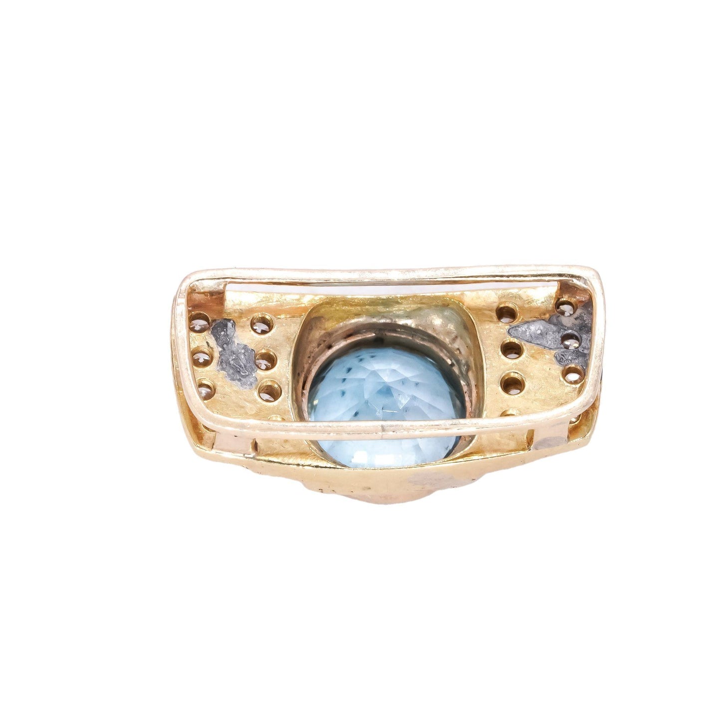 18k Yellow Gold Jewelry 4.75CT VS Diamond & Blue Topaz Slide Pendant