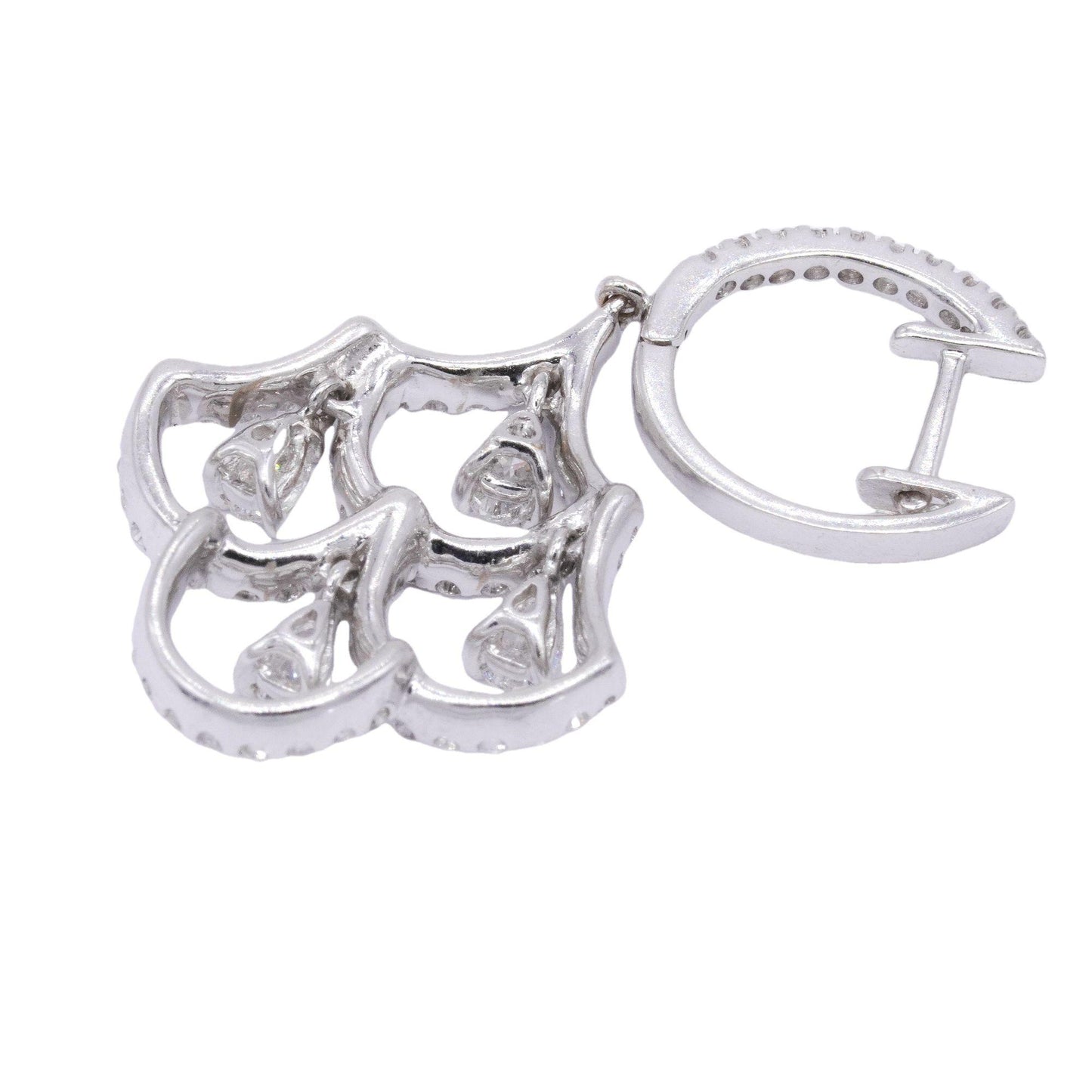 18k White Gold 2.50CT VS Diamond Chandelier Drop Dangle Earrings
