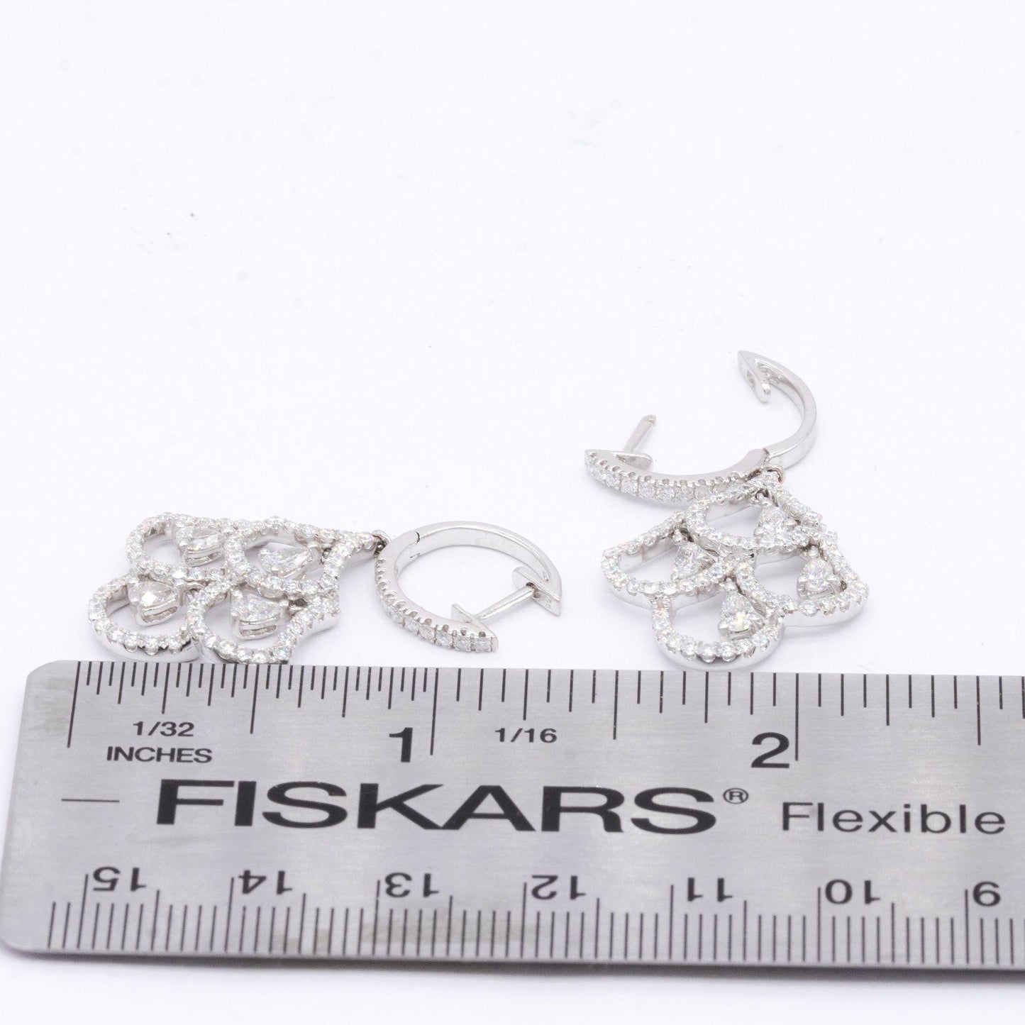 18k White Gold 2.50CT VS Diamond Chandelier Drop Dangle Earrings