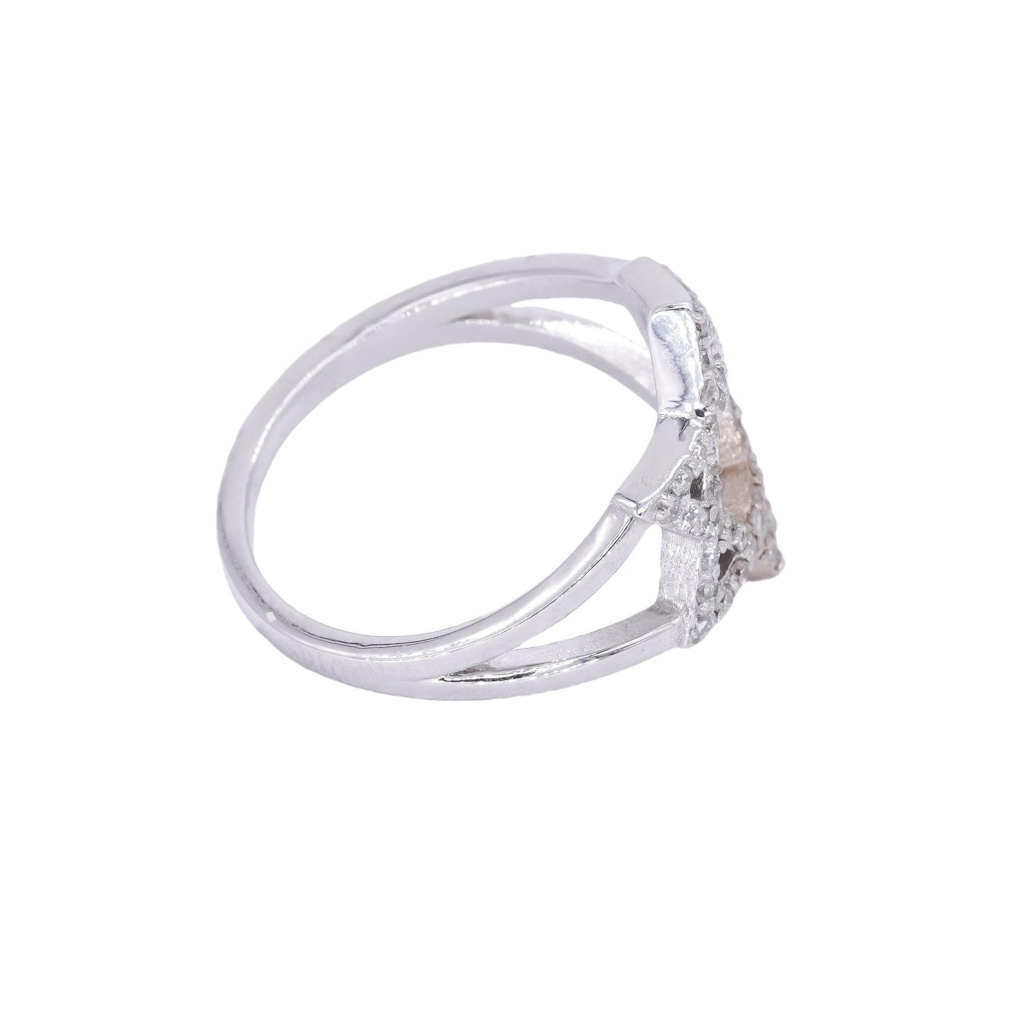 10k White Gold Jewelry 0.34CT Diamond Star of David Ring size 6