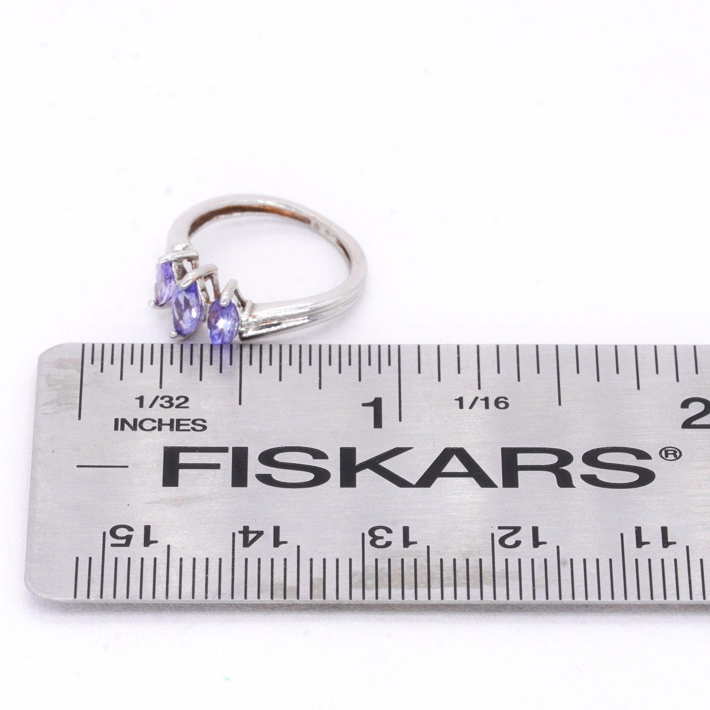 Sterling Silver Jewelry 0.60CT Tanzanite 3-Stone Ring size 2.75