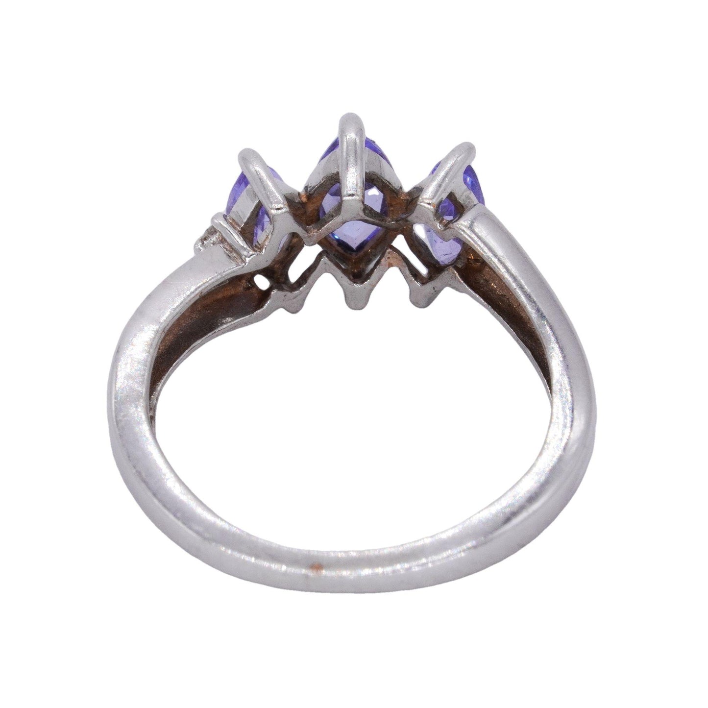 Sterling Silver Jewelry 0.60CT Tanzanite 3-Stone Ring size 2.75