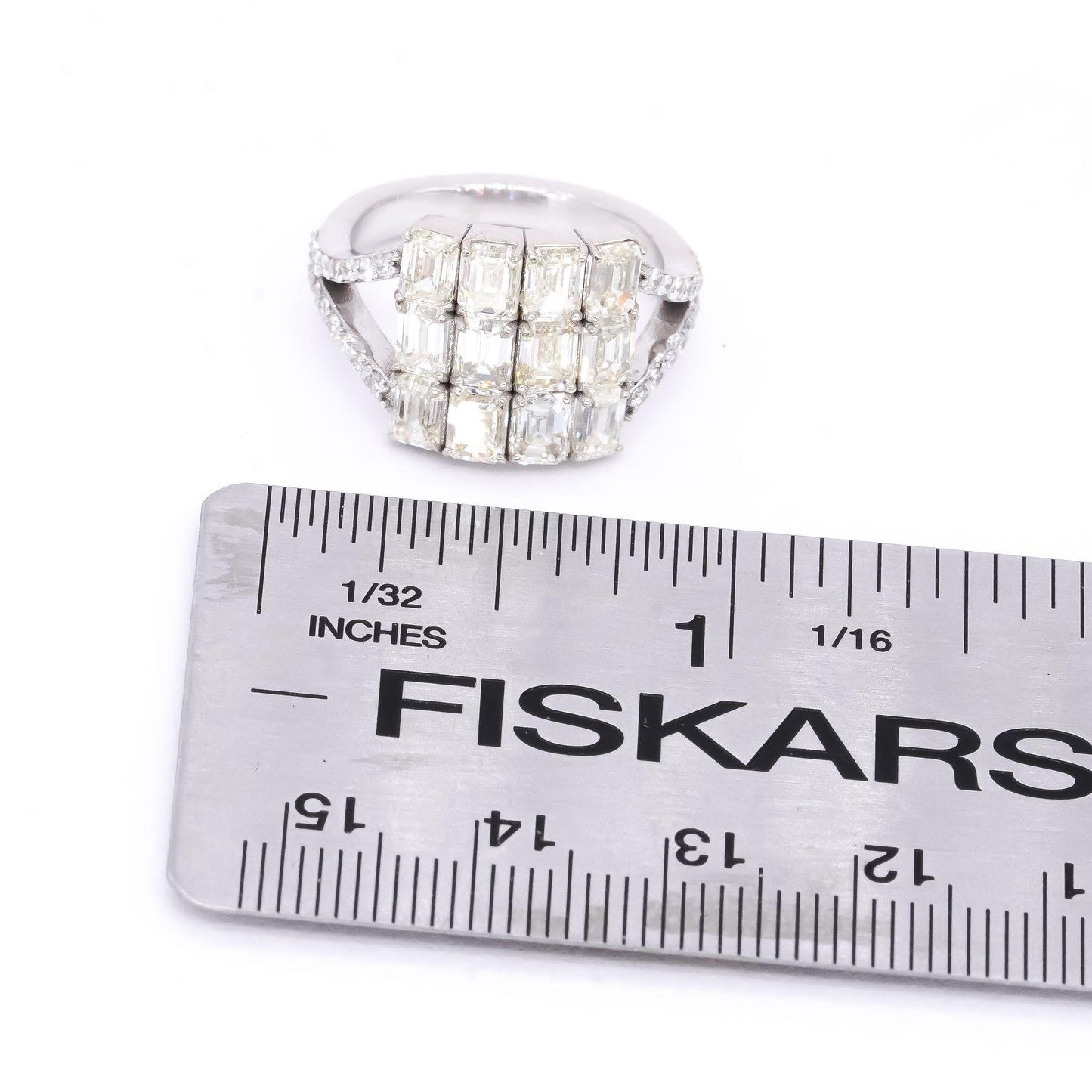 14k White Gold Jewelry 4.20CT VS Diamond Cocktail Ring size 7