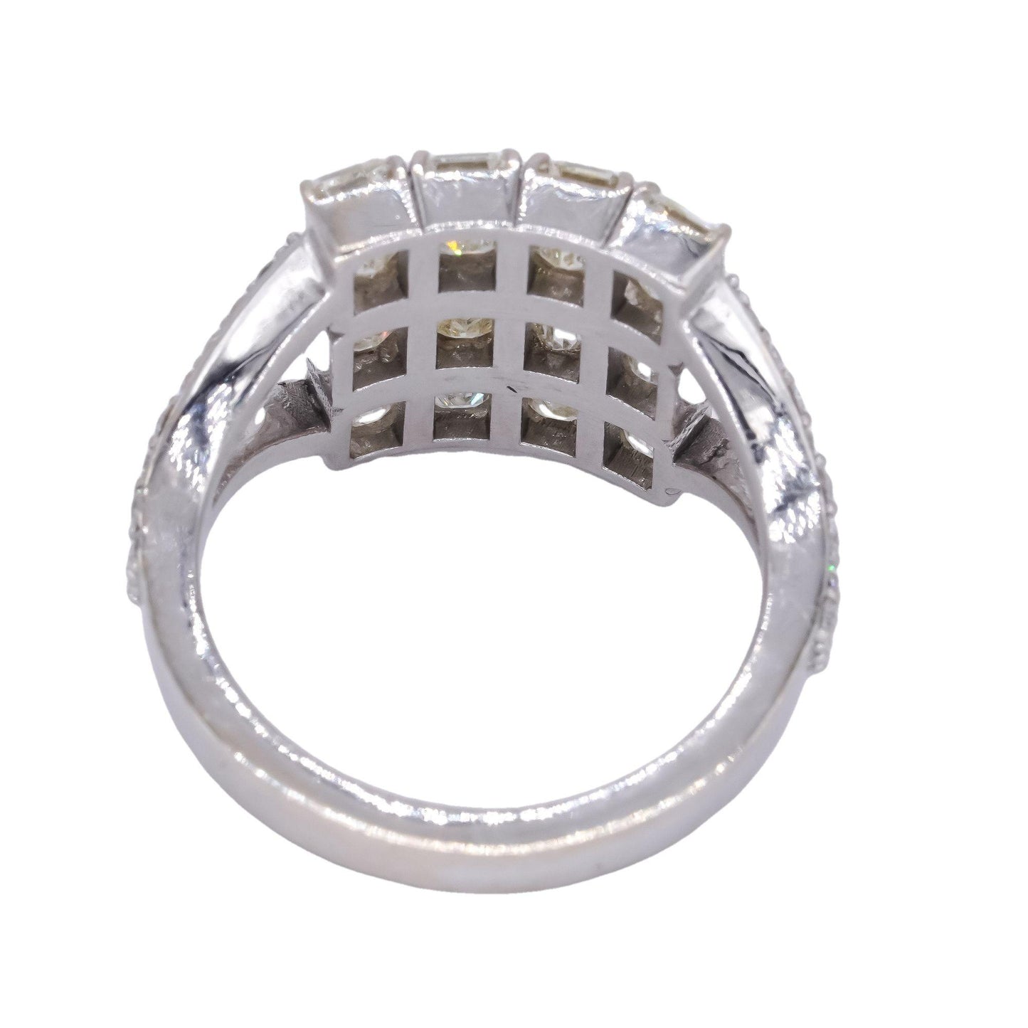 14k White Gold Jewelry 4.20CT VS Diamond Cocktail Ring size 7