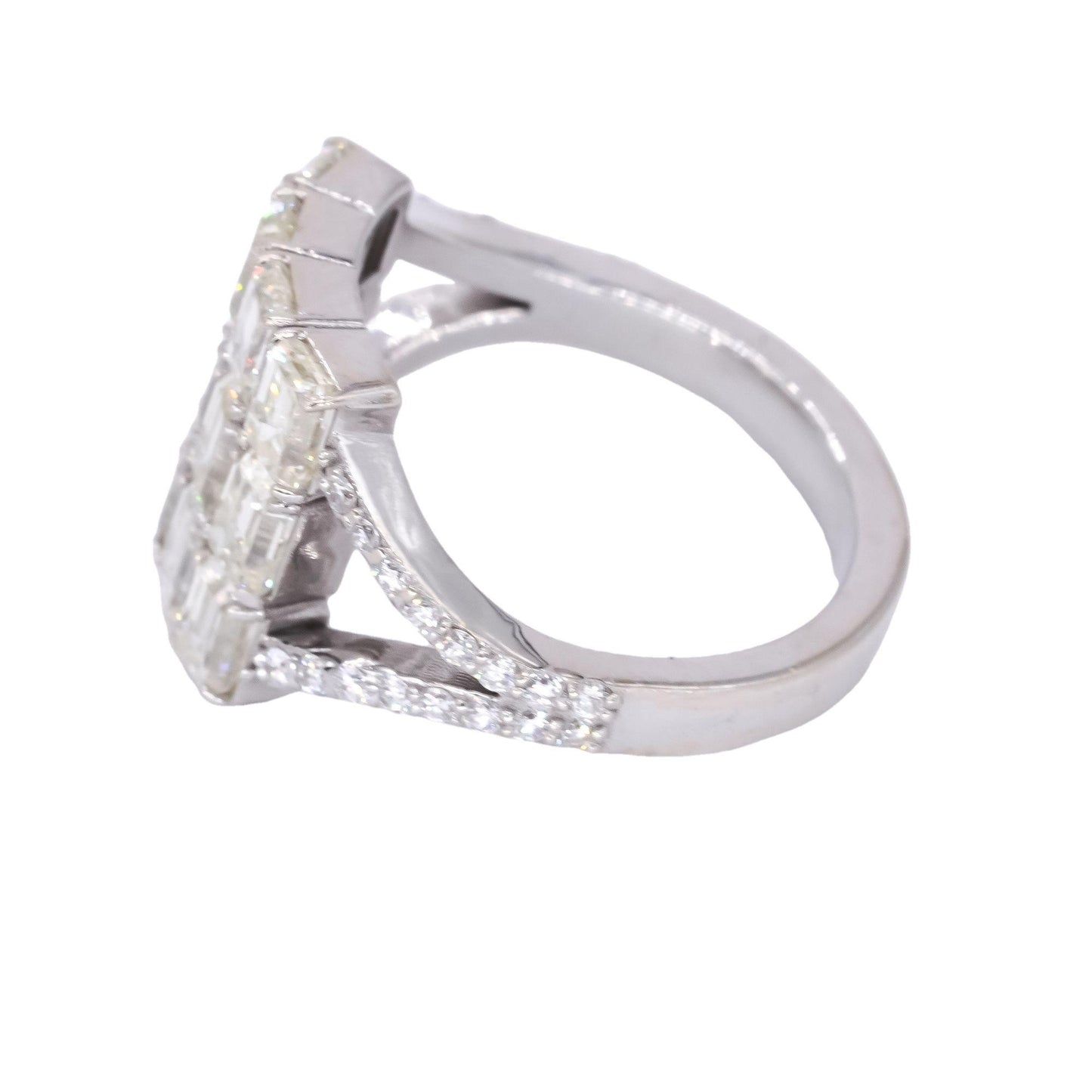 14k White Gold Jewelry 4.20CT VS Diamond Cocktail Ring size 7