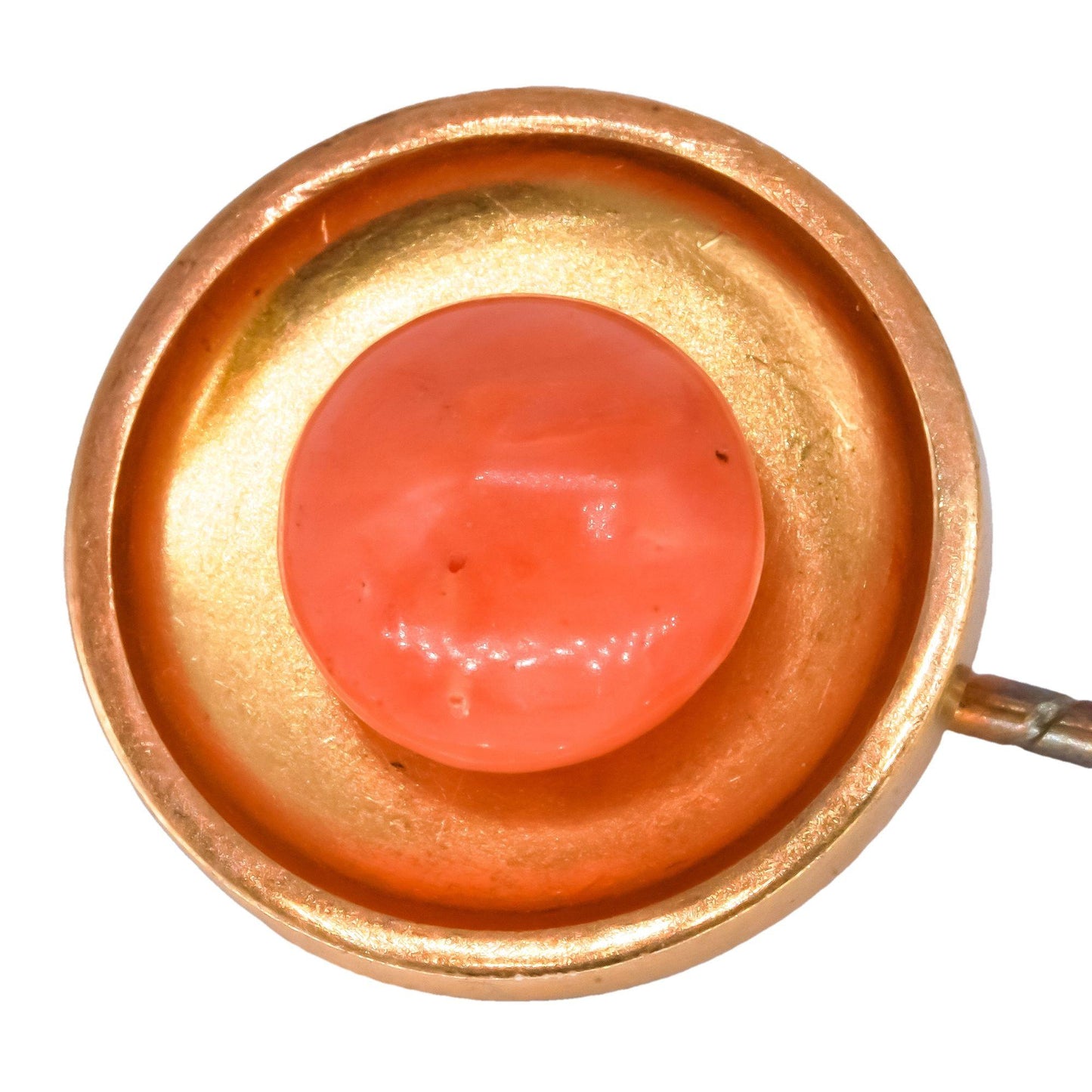 Antique Vintage 22K Yellow Gold Jewelry 10.0mm Coral Stick Pin Set