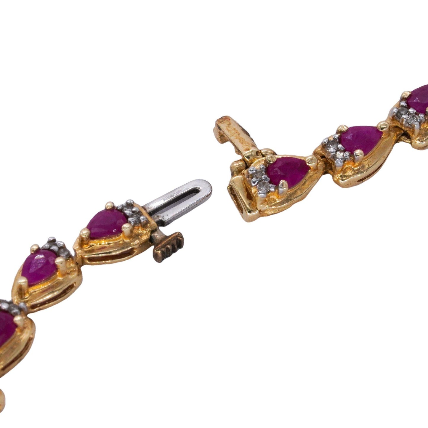 14k Yellow Gold Jewelry 9.90CT Diamond and Ruby Formal Necklace