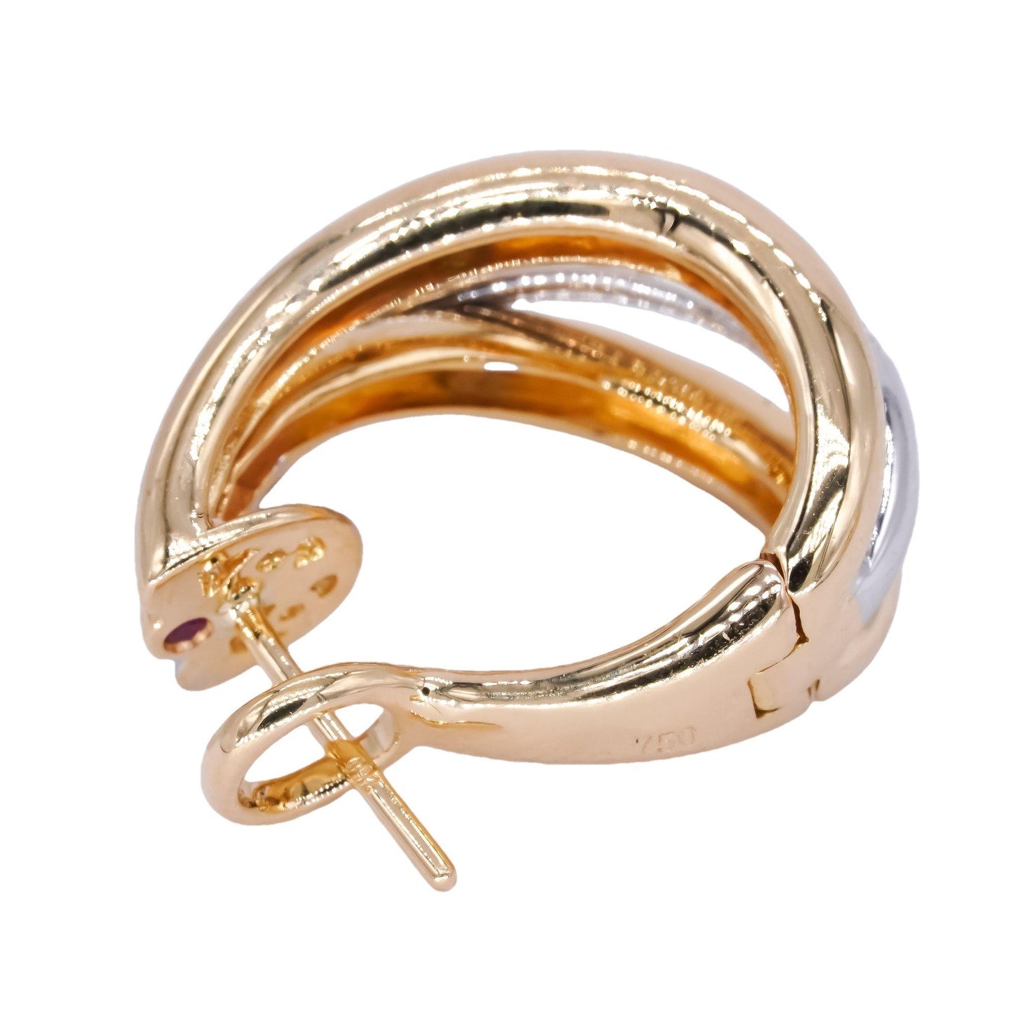18k White and Yellow Gold 0.66ct VS Diamond Crisscross Earrings