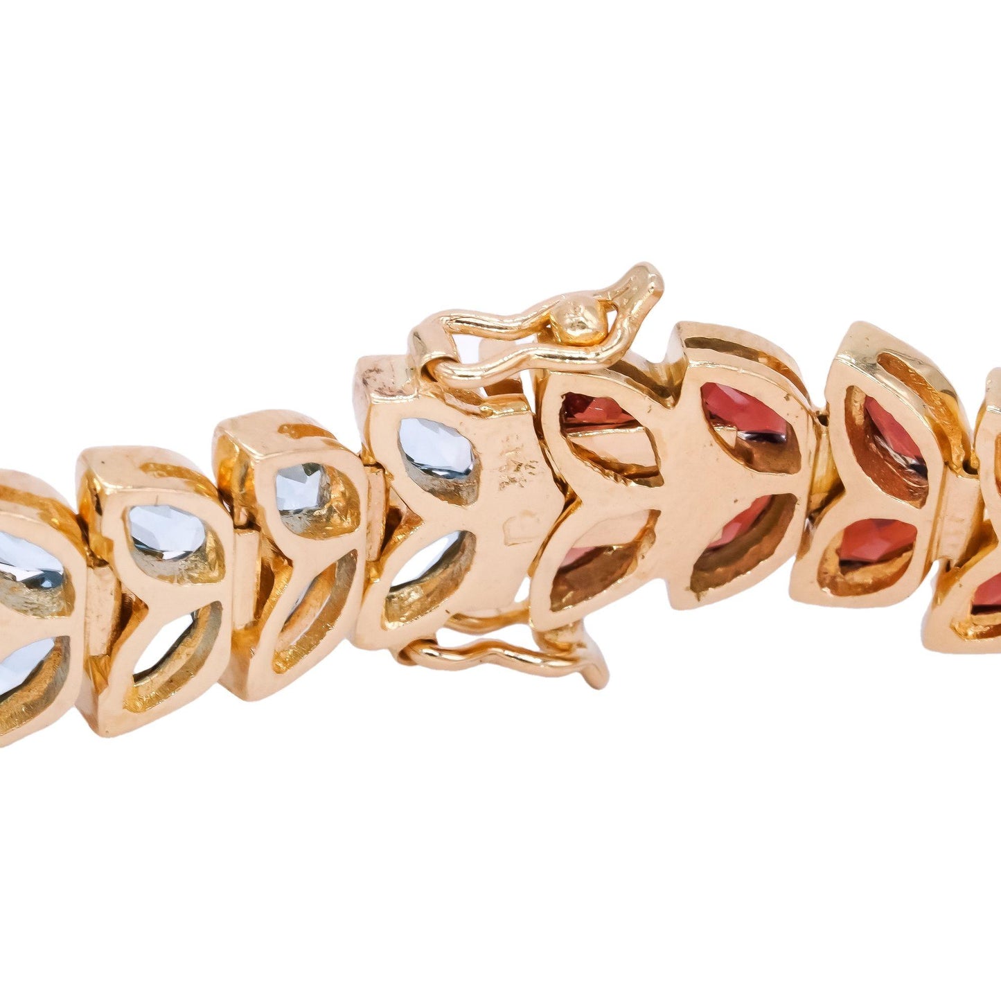 14k Yellow Gold Jewelry 11.0CT Assorted Rainbow Gemstones Bracelet