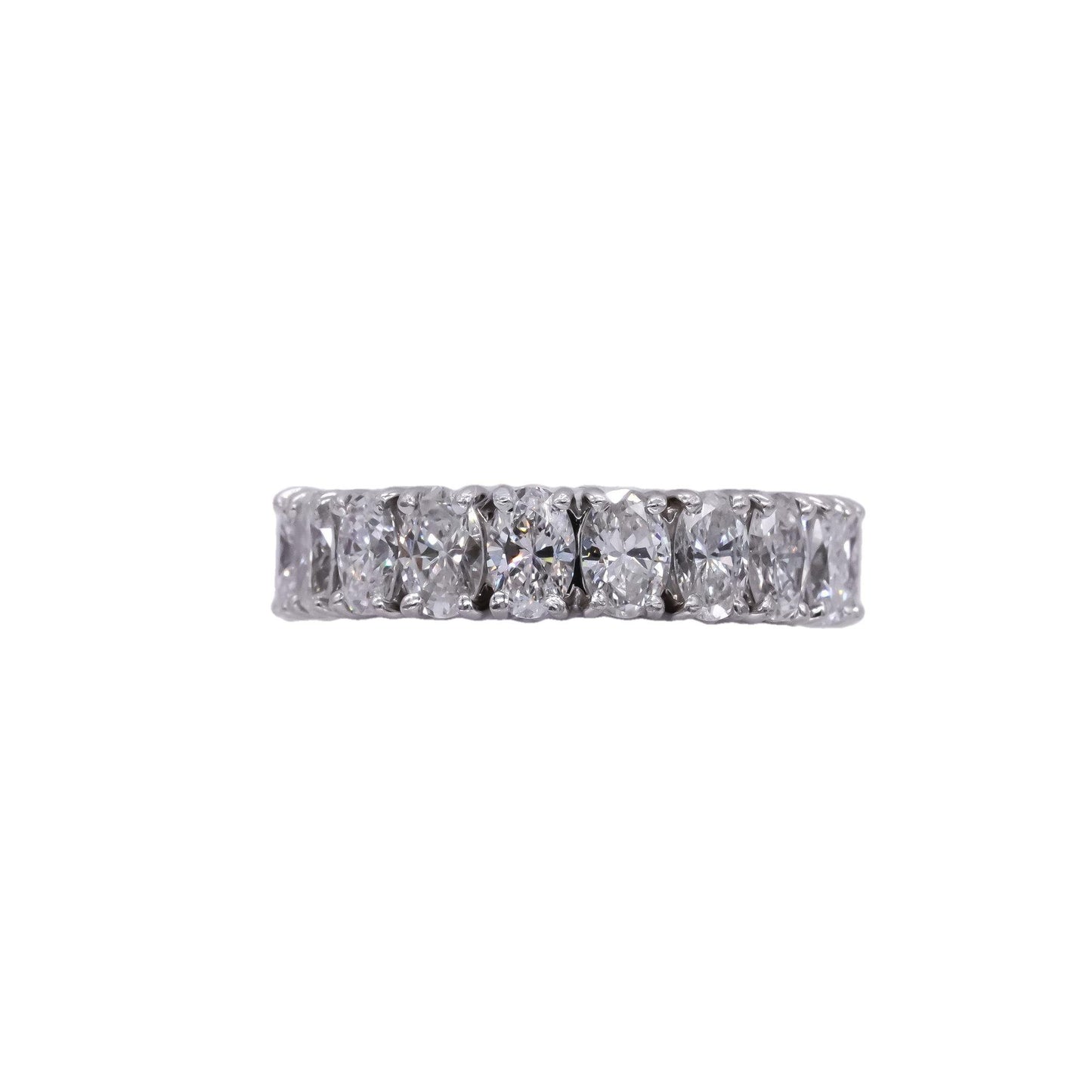 Platinum 3.50CT VS Oval Cut Diamond Eternity Wedding Band Ring size 5.25