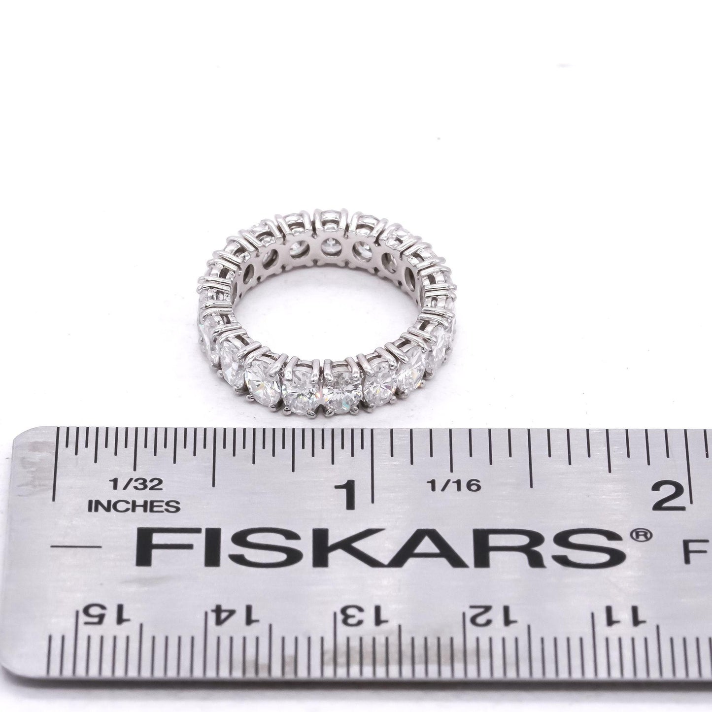 Platinum 3.50CT VS Oval Cut Diamond Eternity Wedding Band Ring size 5.25