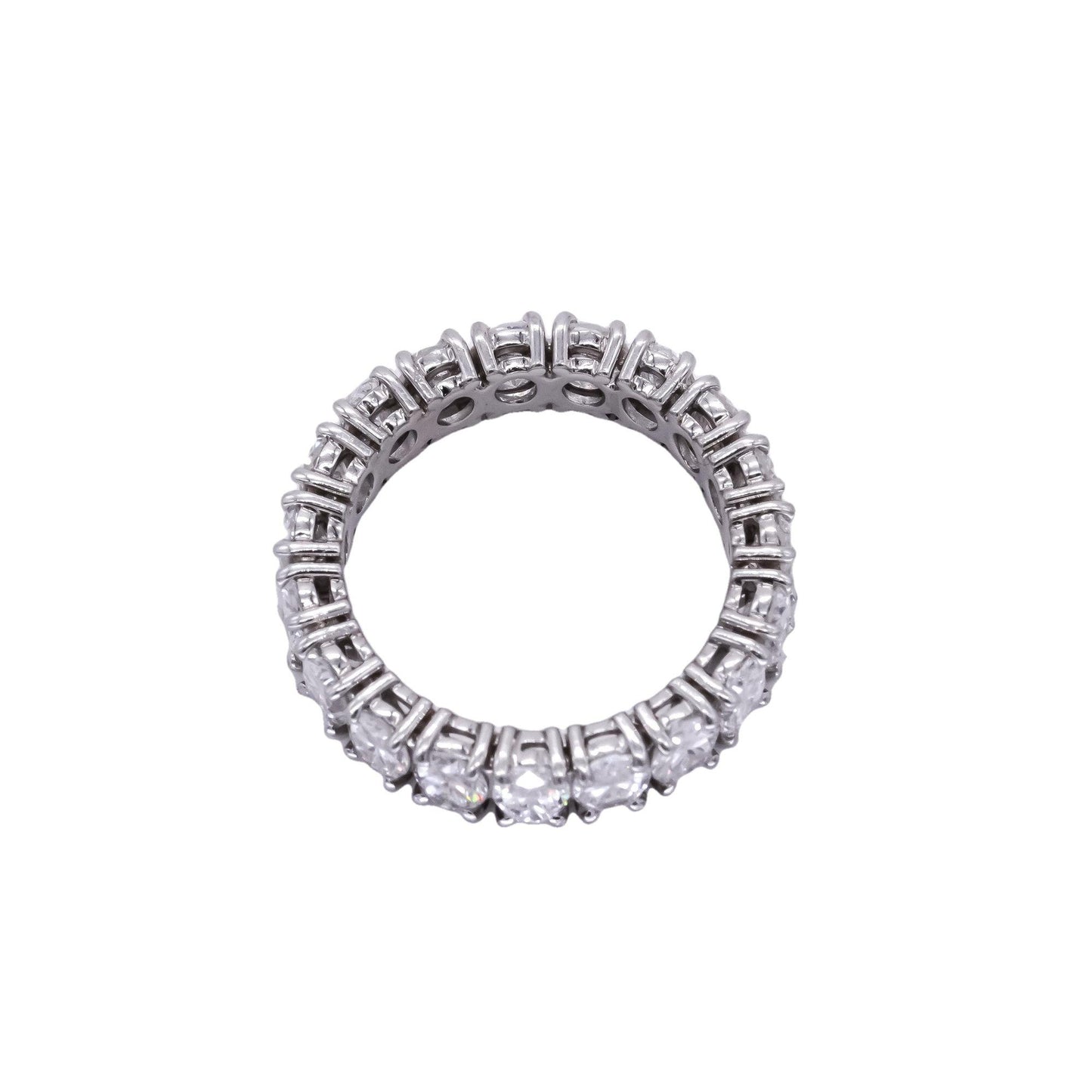 Platinum 3.50CT VS Oval Cut Diamond Eternity Wedding Band Ring size 5.25
