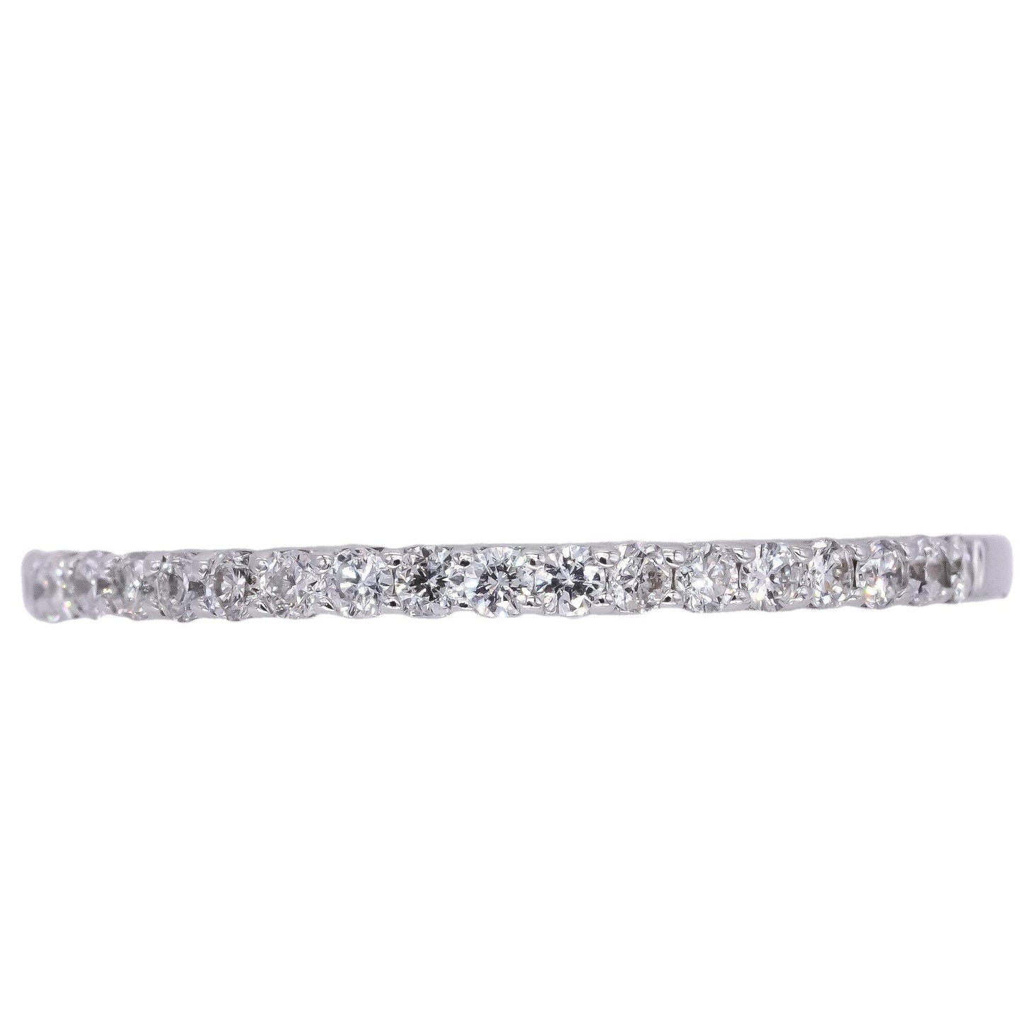 18k White Gold Jewelry 0.24CT VS Diamond Wedding Band Ring size 6.75