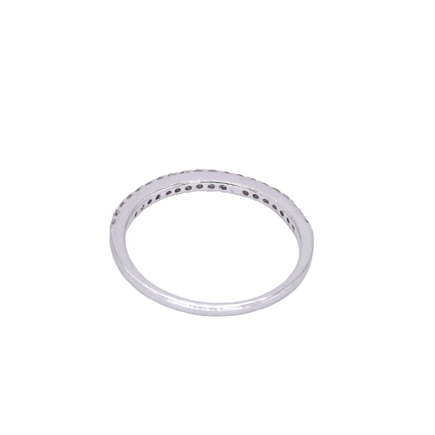 18k White Gold Jewelry 0.24CT VS Diamond Wedding Band Ring size 6.75