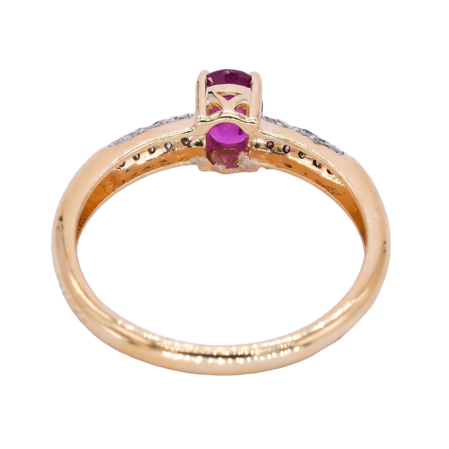 14k White and Yellow Gold 0.53ct Diamond and Ruby Cocktail Ring Size 7.25