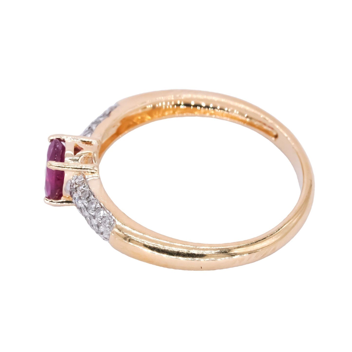 14k White and Yellow Gold 0.53ct Diamond and Ruby Cocktail Ring Size 7.25