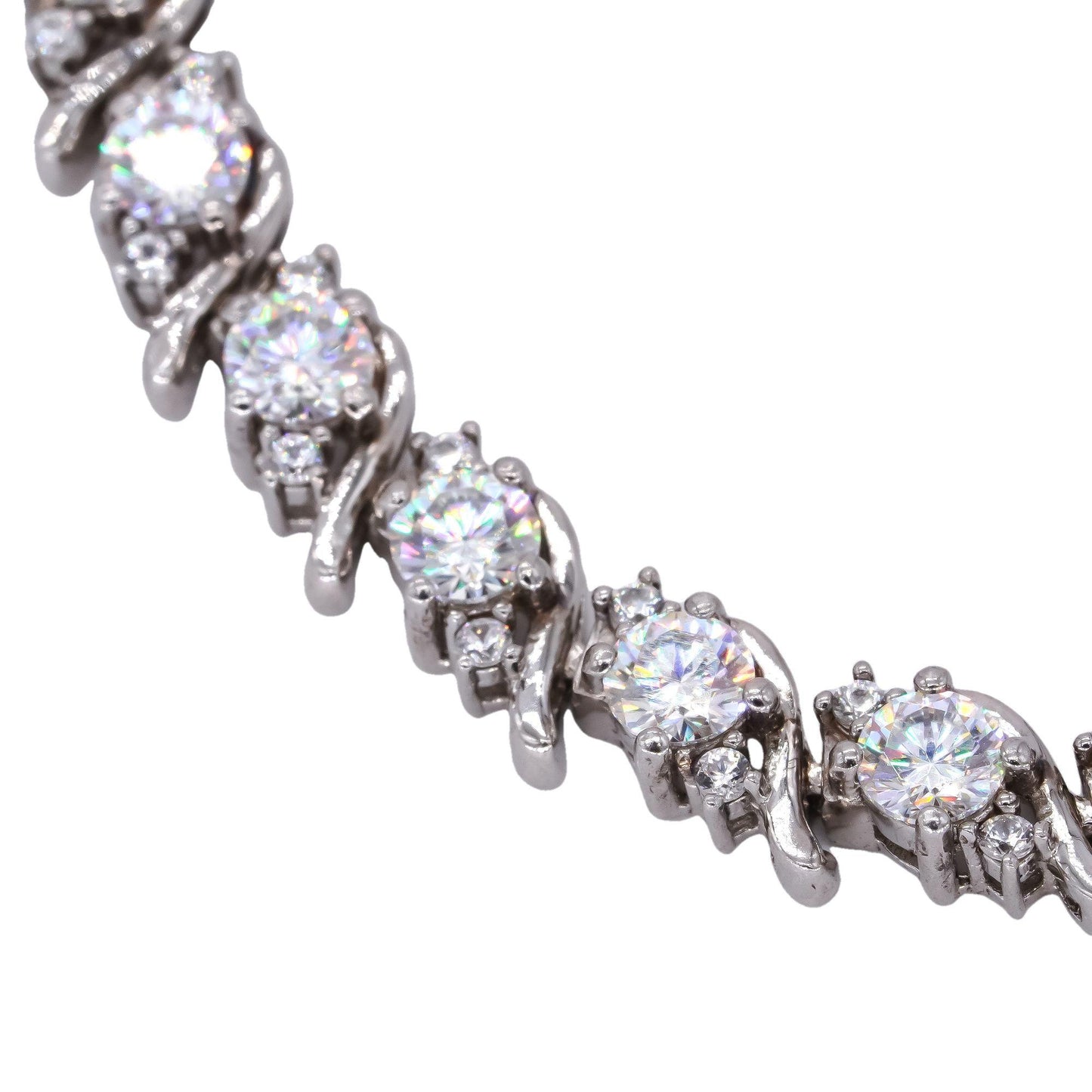 Sterling Silver Jewelry 10.0CT White Topaz Fancy Formal Tennis Bracelet
