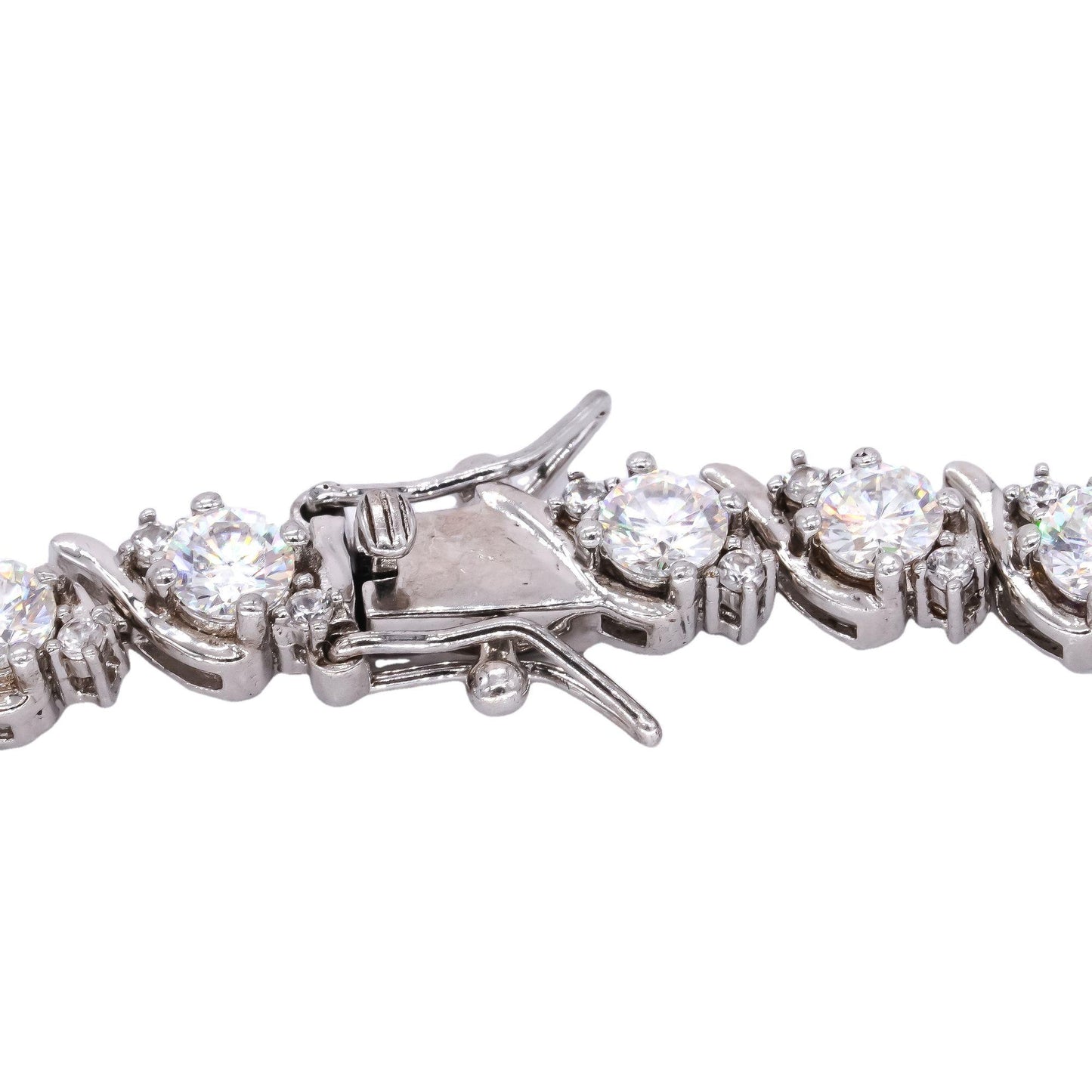 Sterling Silver Jewelry 10.0CT White Topaz Fancy Formal Tennis Bracelet