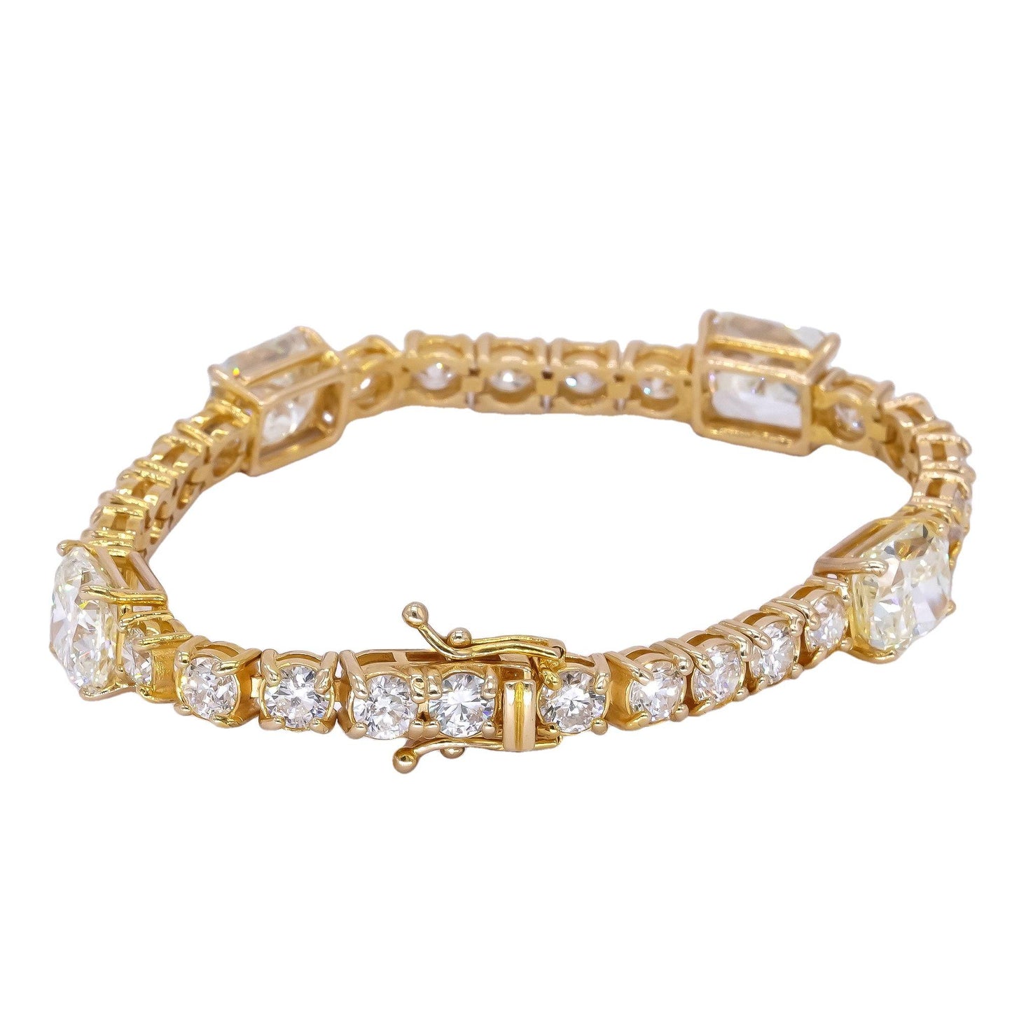 14K Yellow Gold 30.18CT Diamond Tennis Bracelet $830k Retail Value