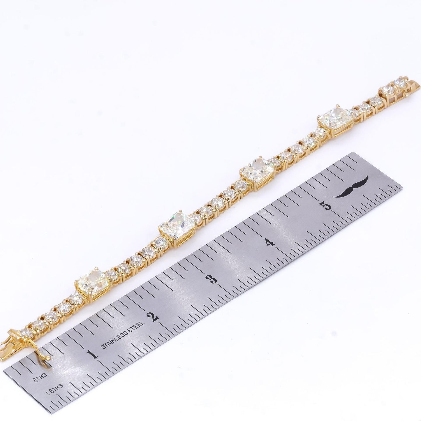 14K Yellow Gold 30.18CT Diamond Tennis Bracelet $830k Retail Value