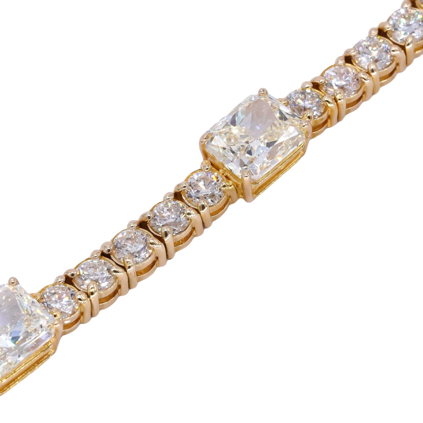 14K Yellow Gold 30.18CT Diamond Tennis Bracelet $830k Retail Value