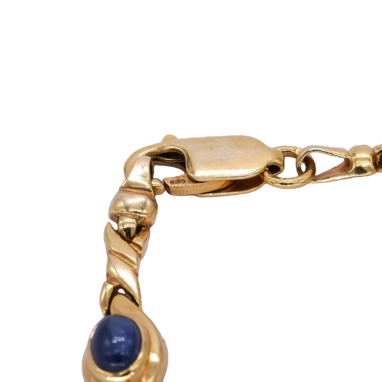 14k Yellow Gold 3.50CT Ruby Sapphire Emerald Fancy Link Bracelet