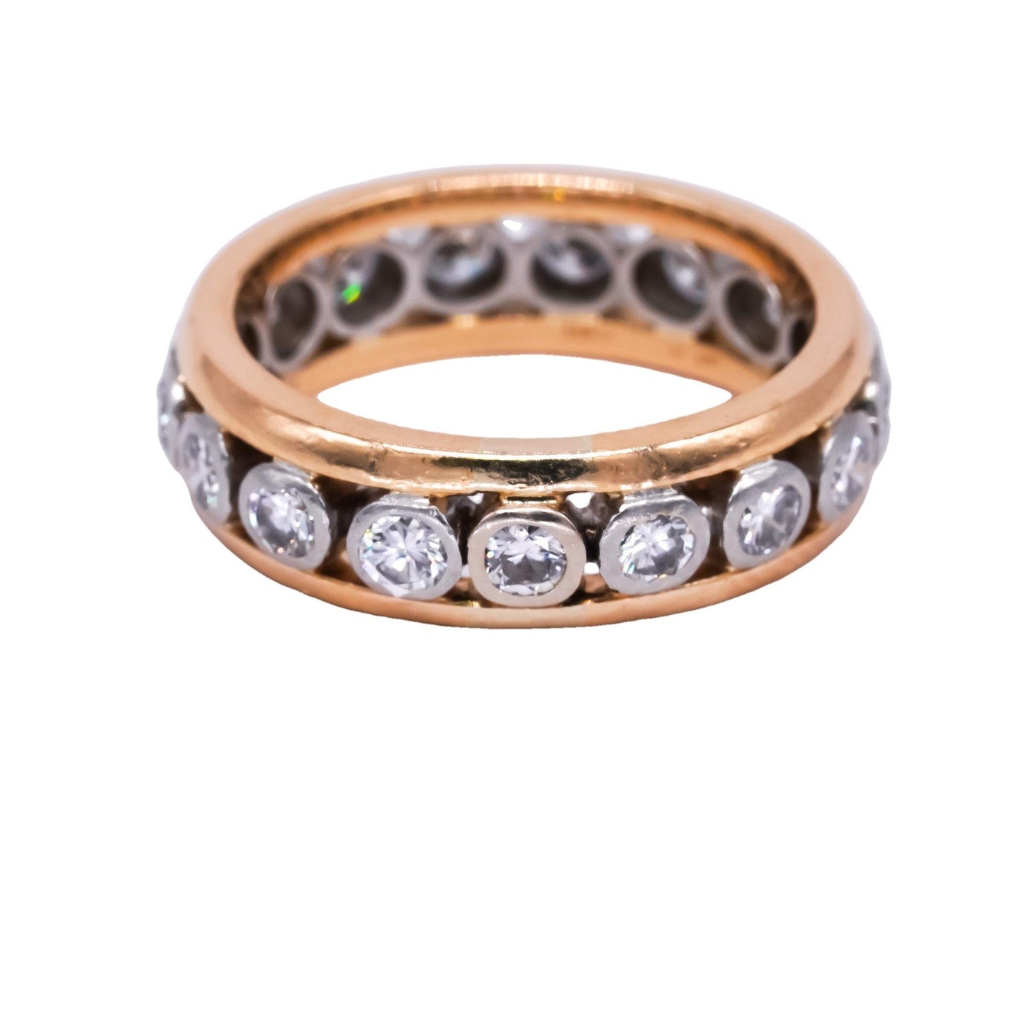 Heyman Brothers 18K & Platinum 1.25CT VS diamond eternity band ring size 6.25