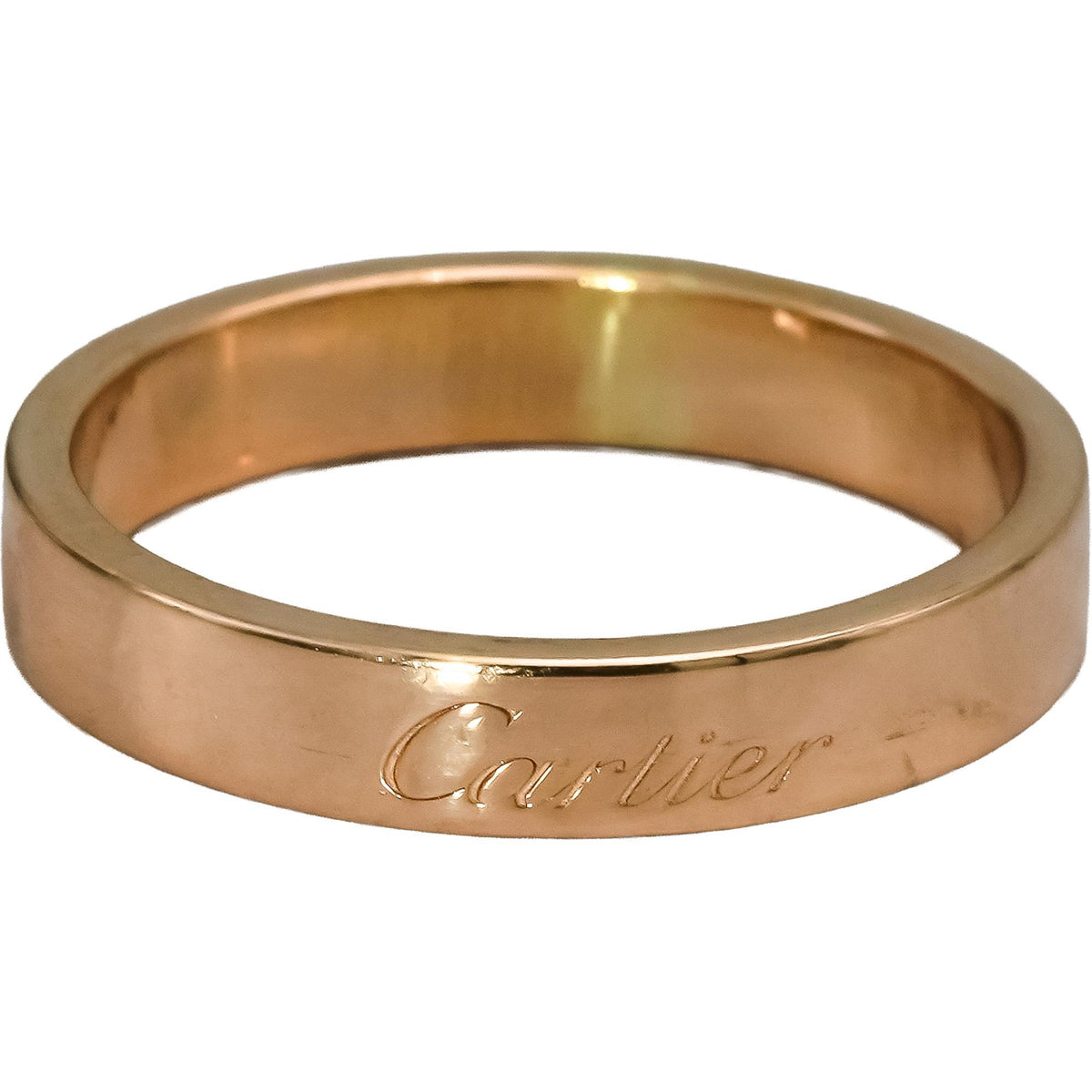 CARTIER 18k Rose Gold 4.0mm Wide Band Ring Size 54