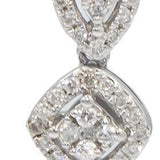 10k White Gold Round Diamond Cluster Drop Dangle Earrings 1.0CT