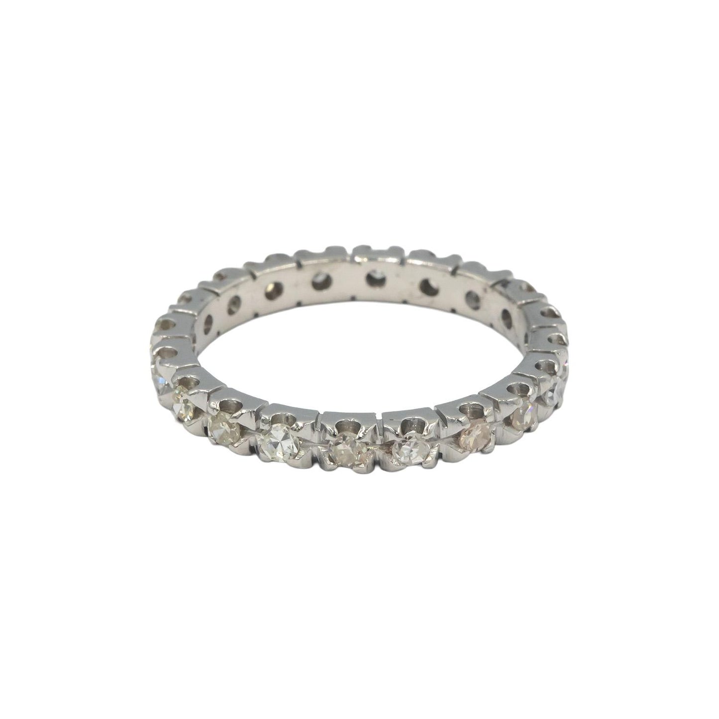 Antique Vintage Platinum 0.25CT Diamond Eternity Band Ring Size 6