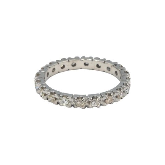 Antique Vintage Platinum 0.25CT Diamond Eternity Band Ring Size 6