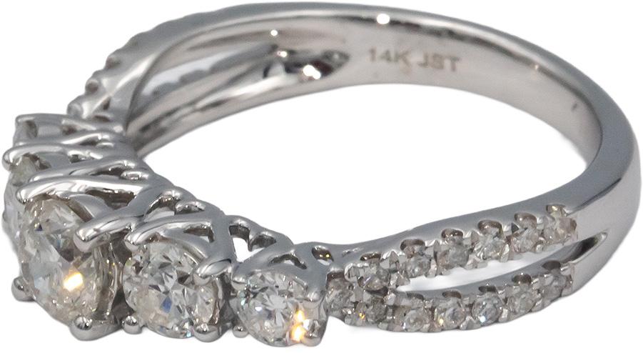 14k White Gold Round Diamond Engagement Ring 1.25CT Size 7
