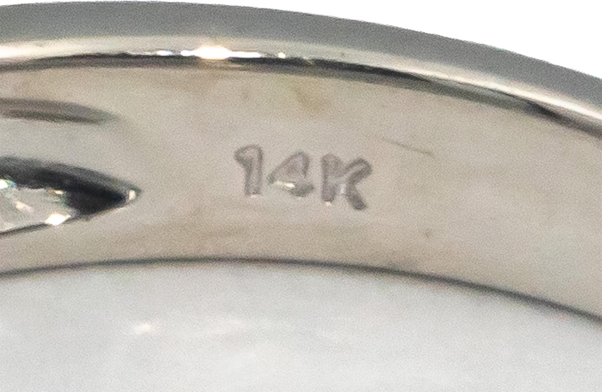 14k White Gold 0.25CT Baguette Cut Diamond Band Ring Size 5.5