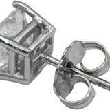 14k White Gold Princess Cut Diamond Stud Earrings 1.67CT