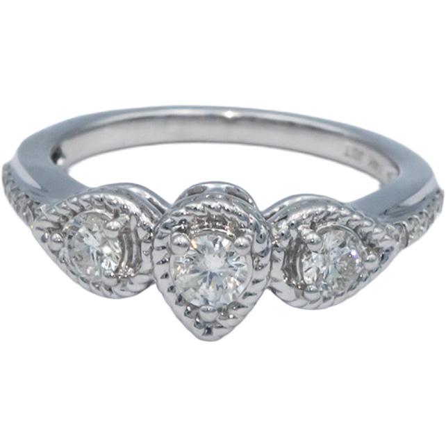 10k White Gold 0.63CT Round Cut Diamond Band Ring Size 7