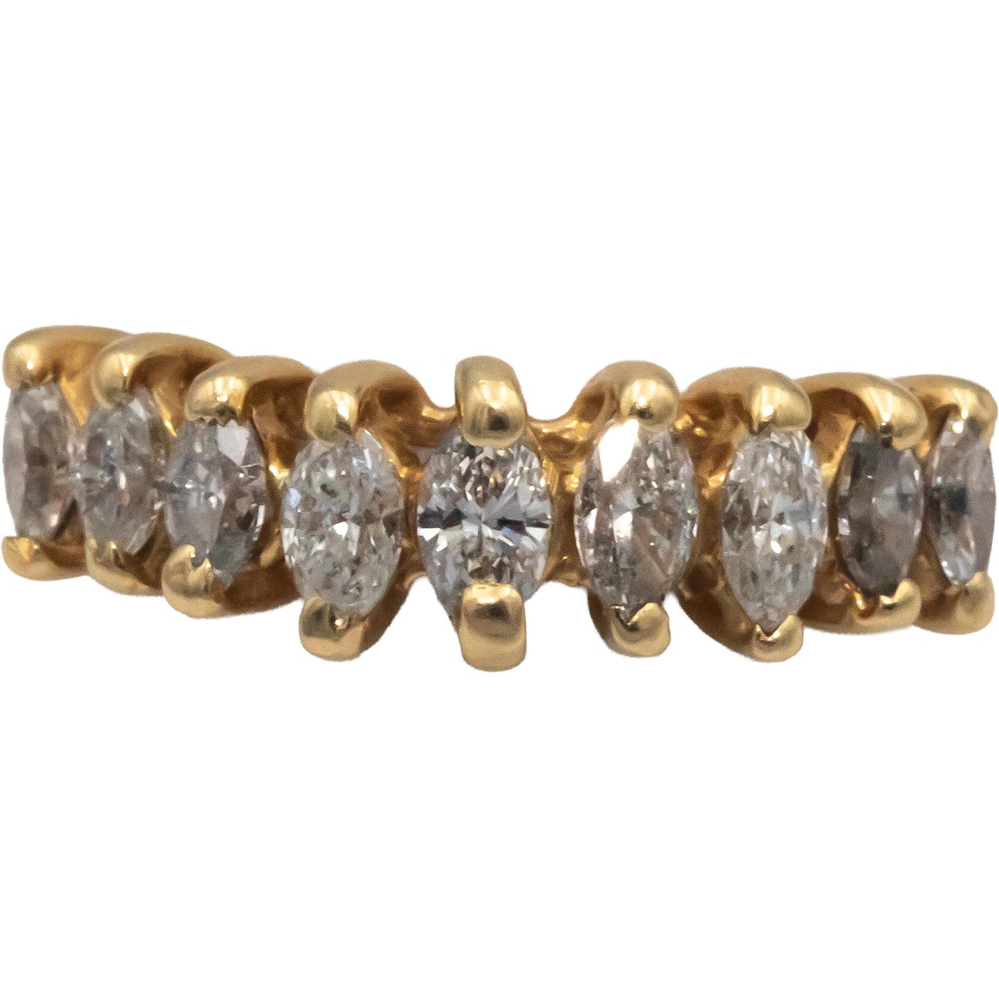 14k Yellow Gold 0.50CT Marquise Cut Diamond Band Ring Size 6.75