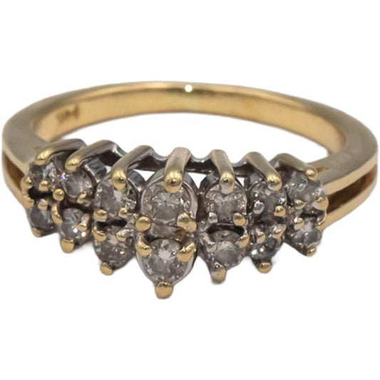 14k Yellow Gold Jewelry 0.35CT Round Cut Diamond Ring Size 4.5