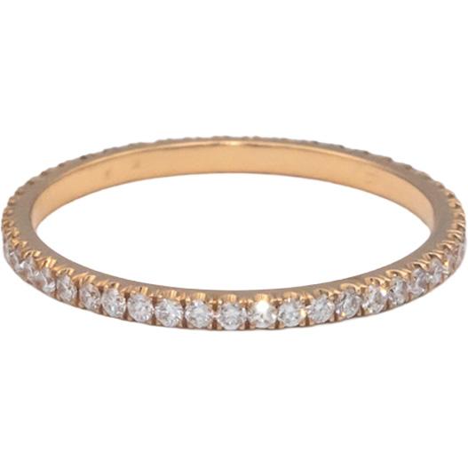 18k Rose Gold 0.38CT VS Diamond Wedding Anniversary Stackable Band Ring Size 7