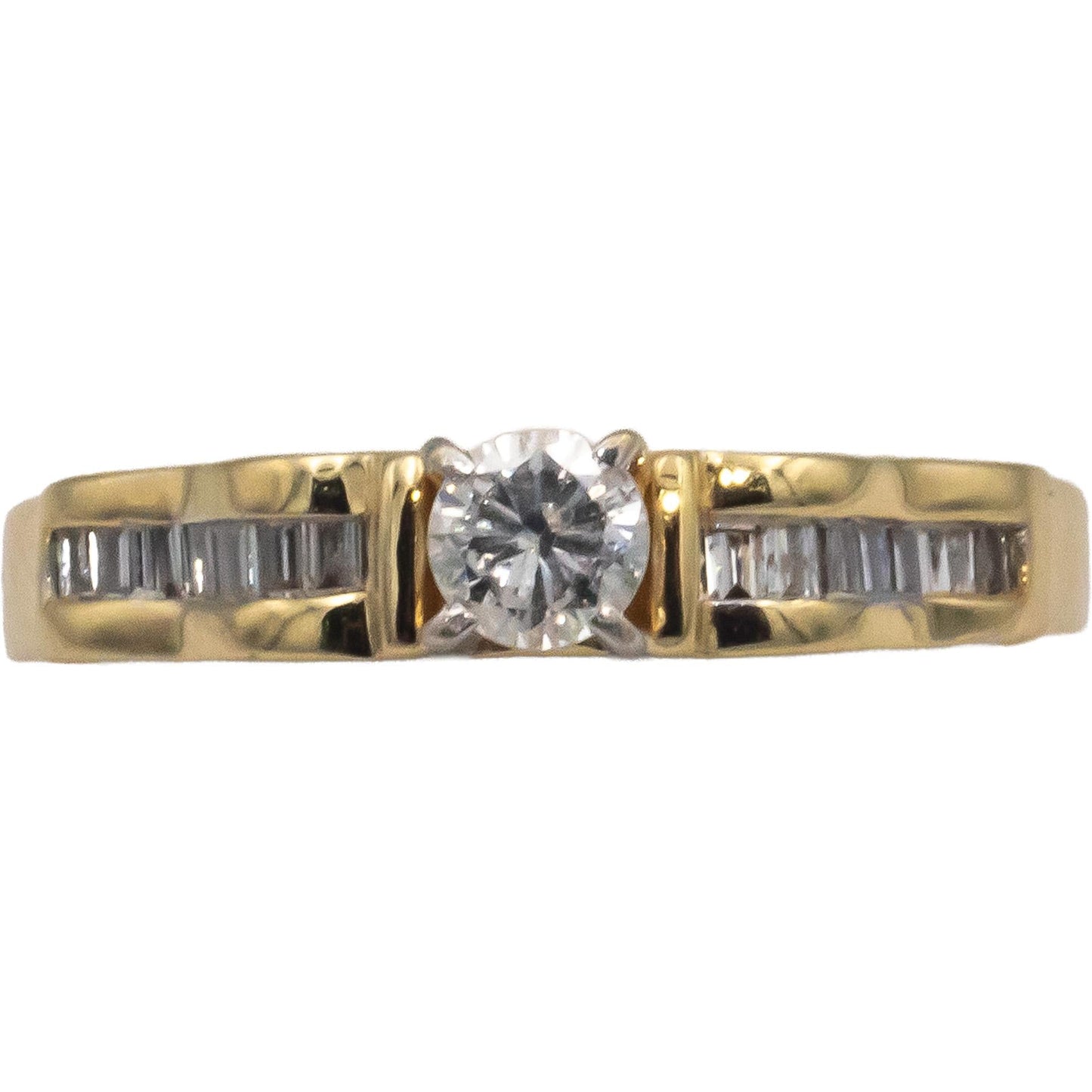 14k Yellow Gold 0.75CT Diamond Engagement Ring w/ 0.25CT Center Size 7