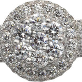 14k White Gold 8.0CT Round Lab Grown Diamond Pave Cluster Ring 8.0CT Size 8.5