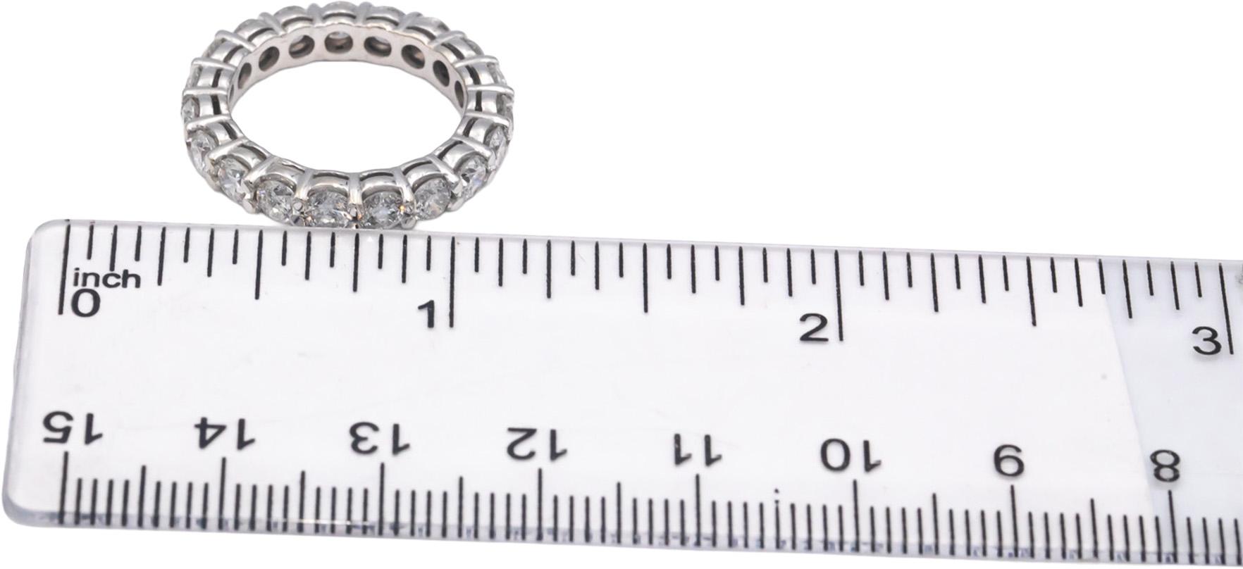 14k White Gold Round Cut Diamond Eternity Band Ring 2.85CT Size 5.25