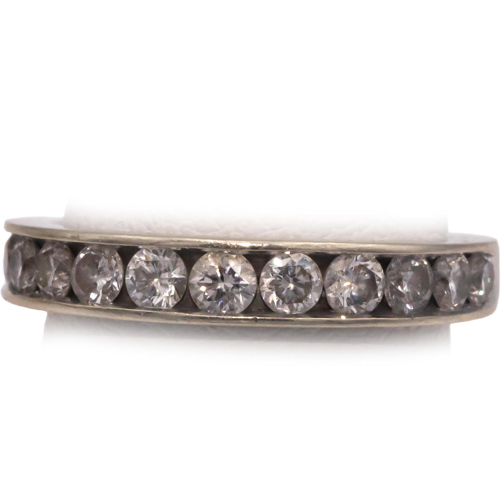 14k White Gold 0.75CT Round Cut Diamond Band Ring Size 7